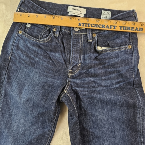 Something Elsa Jeans Women’s 28 Mid RiseStraight Leg Stretch Denim Japan SKY03 - Picture 6 of 14